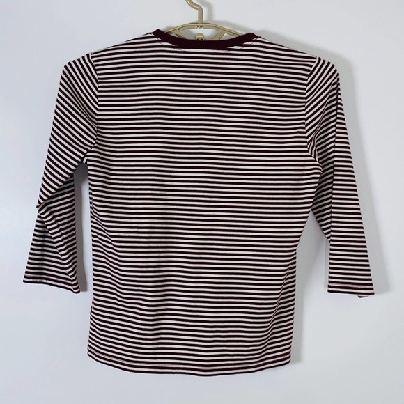 Lauren Ralph Lauren Blouse Size XL Purple Striped Shoelace Tie Front Womens - Picture 2 of 7